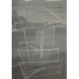 BRYANT FEDDEN (Winchcombe Artist) "Etched glass panel", unsigned, 91 cm x 64 cm,