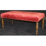 A Victorian upholstered drawing room stool,