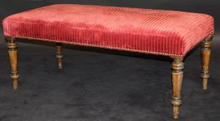 A Victorian upholstered drawing room stool,