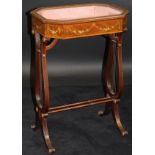 A 19th Century mahogany and inlaid/painted bijouterie table,