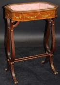 A 19th Century mahogany and inlaid/painted bijouterie table,