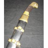 A Russian military Shasqua sword, the single edge curved blade dated 1940,