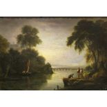 19TH CENTURY ENGLISH SCHOOL "River Estuary with Viaduct,