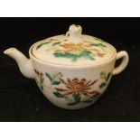 A Chinese famille rose teapot and cover, or Saki pot,