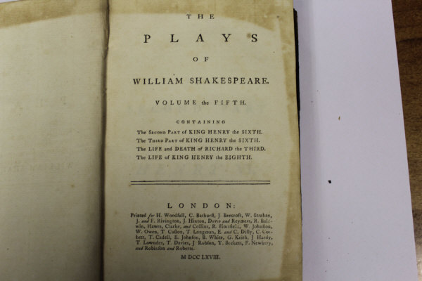 WILLIAM SHAKESPEARE "The Plays of William Shakespeare", a set of eight volumes, published London, - Image 25 of 41
