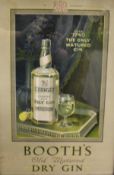 A Booth's Old Matured Dry Gin advertising poster print,