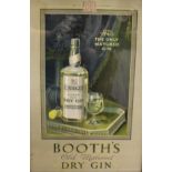 A Booth's Old Matured Dry Gin advertising poster print,