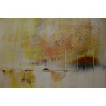 LESLIE LAMBSON (1921-1995) "Aspens", autumnal landscape, oil on board, signed bottom left,