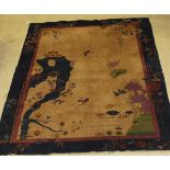 A circa 1920 Chinese rug with pictoral design,