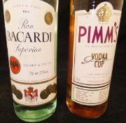 Bacardi Rum 70cl x 6 and Pimms Vodka Cup 70cl x 4