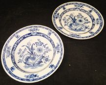 A set of twenty-two 20th Century Meissen blue and white dinner plates and eight matching soup bowls,