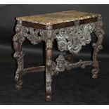 A 19th Century and later console table in the 17th Century Rococo manner,