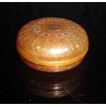 A 19th Century horn circular pill box,