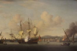 JOHN THOMAS SERRES (1759-1825) "Naval engagement off Leghorn",