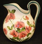 A Wemyss ware "Sweet Pea" pattern water jug bearing impressed and painted mark to base,