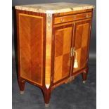 A late 19th Century French kingwood and cross-banded side cabinet,