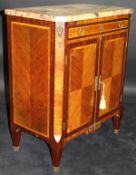 A late 19th Century French kingwood and cross-banded side cabinet,