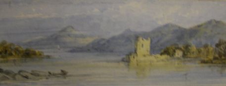 ATTRIBUTED TO GEORGE F WHITE "Ross Castle Killarney", watercolour, unsigned,