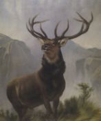AFTER SIR EDWIN LANDSEER (1802-1873) "The Monarch O' The Glen", oil on canvas, unsigned,