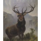 AFTER SIR EDWIN LANDSEER (1802-1873) "The Monarch O' The Glen", oil on canvas, unsigned,