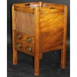 A George III mahogany tray top night table,