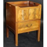 A George III mahogany tray top night table,