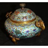 A 19th Century Chinese cloisonné bowl and cover,