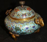 A 19th Century Chinese cloisonné bowl and cover,