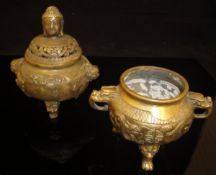A Chinese bronze censer of small proportions,