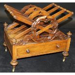 An early 19th Century rosewood canterbury after a design by J C Loudon,