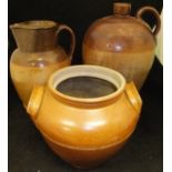 A 19th Century salt glazed stone ware flagon,