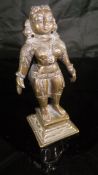 An Indian bronze Ishtar "Study of a deity stood upon a square plinth",