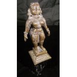 An Indian bronze Ishtar "Study of a deity stood upon a square plinth",