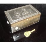 A Continental miniature musical box in Gutta Percha case,