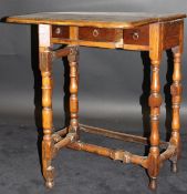 An 18th Century walnut single leaf side table,