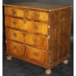 An early 18th Century walnut chest,