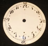 A rare Delft Pottery clock face of plain white form with Arabic numerals in black, 21.