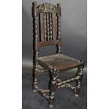 A 17th Century oak chair,