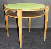 A 1920's French Art Deco card table of circular form by Dominique of Paris,