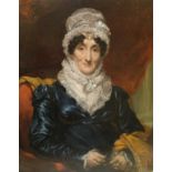 19TH CENTURY ENGLISH SCHOOL IN THE MANNER OF SIR THOMAS LAWRENCE (1769-1830) "Lady seated wearing a