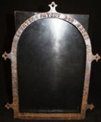 A 19th Century cast iron arch top kennel door frame,