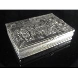 A 19th Century white metal snuff box,