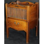 A George III mahogany tray top night table,