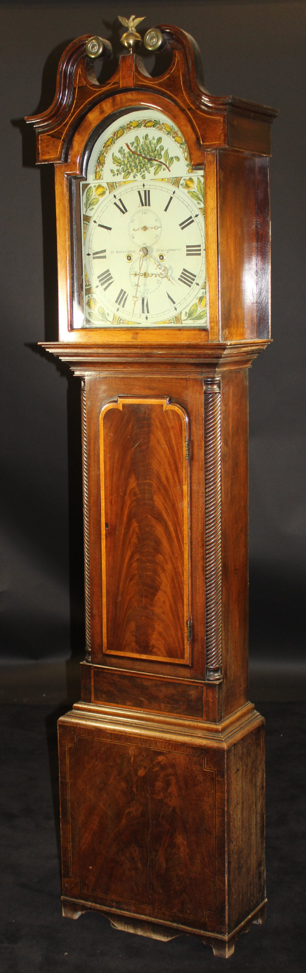 A George III mahogany cased eight day long case clock by D Robertson of Blairgowrie,