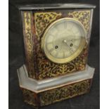 A 19th Century simulated boullework decorated cased mantle clock,