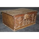 A 17th Century oak Bible box,