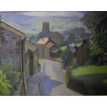 LINCOLN PUGH JENKINS (1906-1988) "Pateley Bridge 1940", a rural street scene, oil on board,