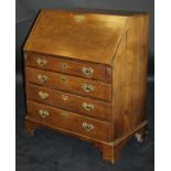 A 19th Century oak bureau,