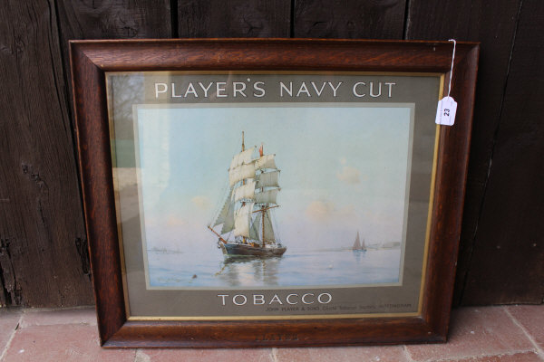 AFTER J M BROWN "Players Navy Cut Tobacco", colour print of tall-masted ship in harbour, - Image 2 of 11