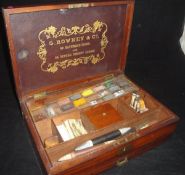 A 19th Century rectangular mahogany artist's box by G. Rowney & Co.